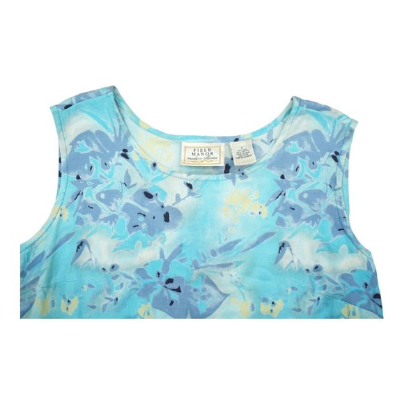 Vintage Field Manor Blue Floral Cottage Core Midi Dress Size Small S - Picture 4 of 5